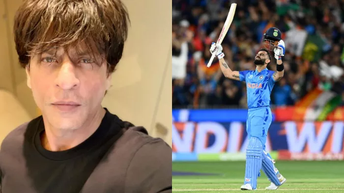 File Photo of Shahrukh Khan and Virat Kohli. Photo Credit/ Shahrukh Khan Instagram and T20 Twitter page