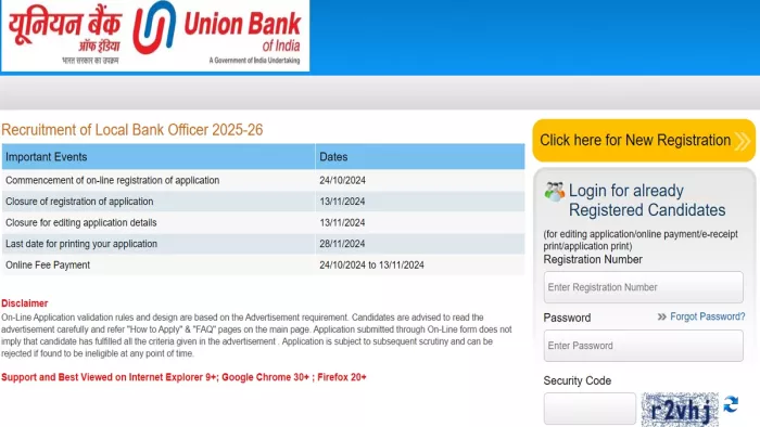 Union Bank LBO Recruitment 2024 के लिए यहां से करें अप्लाई।