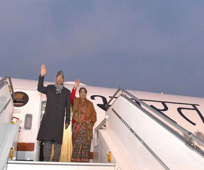 president ram nath kovind boards air india one aircraft for its inaugural flight to chennai