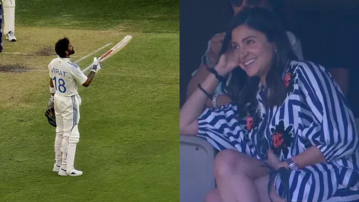 Virat Kohli ने रिकॉर्ड तोड़ शतक जड़कर वाइफ अनुष्का को दी 'Flying Kiss'