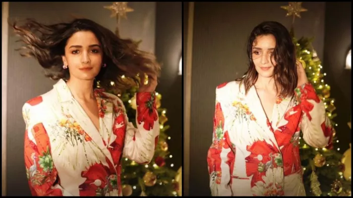 आलिया भट्ट ने क्रिसमस ट्री के सामने दिए किलर पोज। फोटो क्रेडिट- इंस्टाग्राम