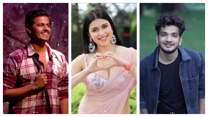 File Photo of Neil Bhatt, Mannara Chopra and Munawar Faruqui