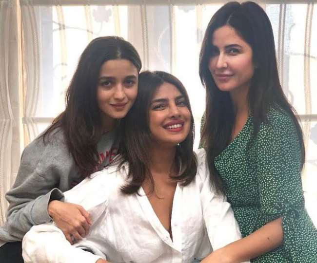Priyanka Chopra with Alia Bhatt and Katrina Kaif. Photo- Instagram