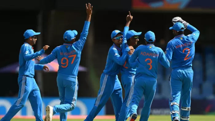 भारत ने अंडर-19 वर्ल्ड कप 2024 में आयरलैंड को हराया। फोटो- आईसीसी