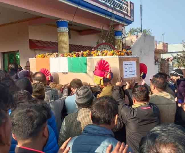 Mortal remains of Havildar Jagendra Singh Chauhan brought to Dehradun