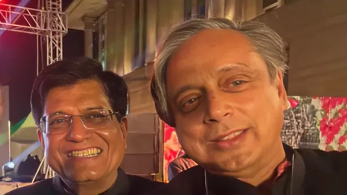 शशि थरूर ने पीयूष गोयल से की मुलाकात (फोटो-एक्स)