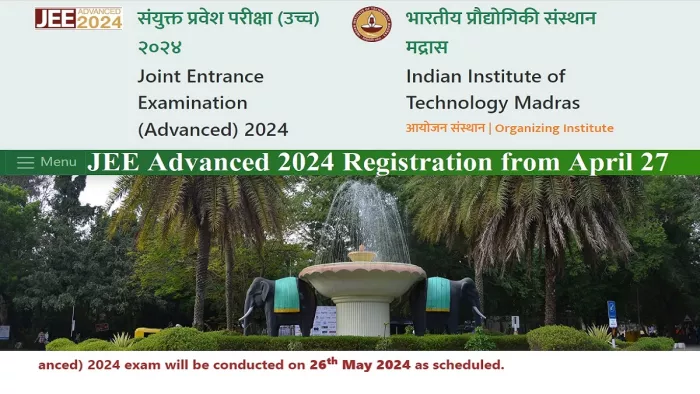 JEE Advanced 2024 Registraion: पंजीकरण के लिए स्टूडेंट्स को JEE मेन 2024 में अधिकतम 2,50,000 रैंक प्राप्त किया होना चाहिए।