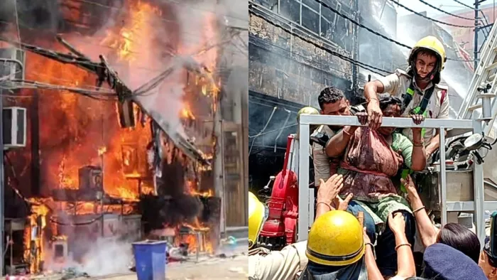 पटना के फ्रेजर रोड स्थित होटल और दो दुकानों में भीषण आग