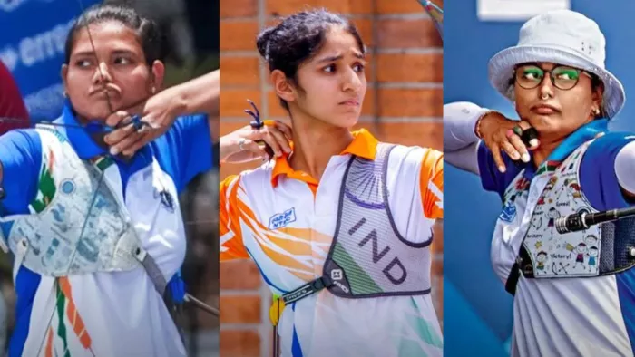 भारतीय महिला तीरंदाजी टीम ने बनाई क्वार्टर फाइल में जगह। फोटो- सोशल मीडिया