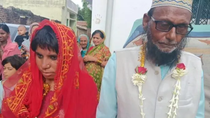 गया में 80 साल के बुजुर्ग ने 25 साल की दुल्हन से रचाई शादी (फोटो- जागरण)