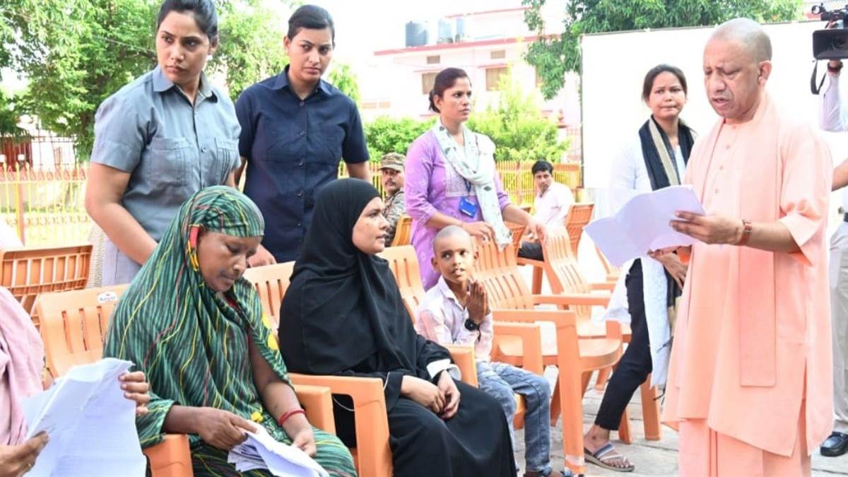 cm yogi adityanath addresses public grievances at janta darshan in gorakhpur