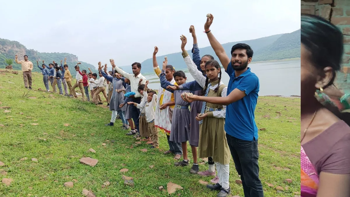 कैमूर की पहाड़ियों पर बच्चों ने फेंका सीड बाल, बढ़ेगी हरियाली
