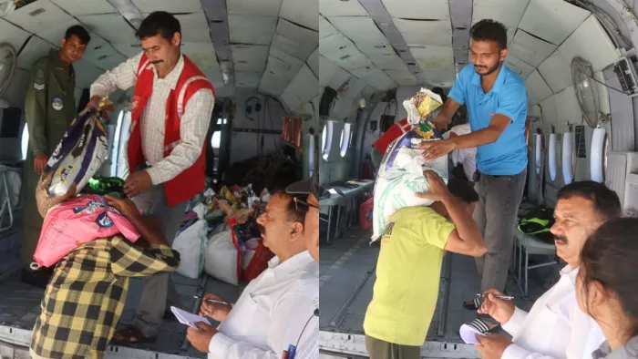 हिमाचल में प्रभावित क्षेत्रों में भेजा जा रही दवाइयां और राशन
