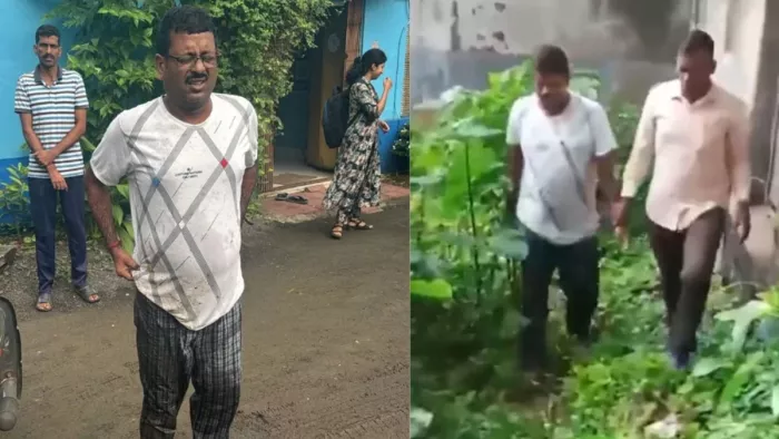 ईडी अधिकारियों द्वारा छापेमारी के बाद साहा ने घर से भागने की कोशिश की। (फोटो सोर्स- एक्स)