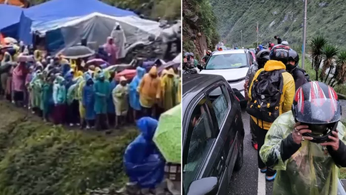 मणिमहेश पैदल यात्रा मार्ग और चंबा से भरमौर के बीच सड़क बंद होने से फंसे श्रद्धालु। जागरण
