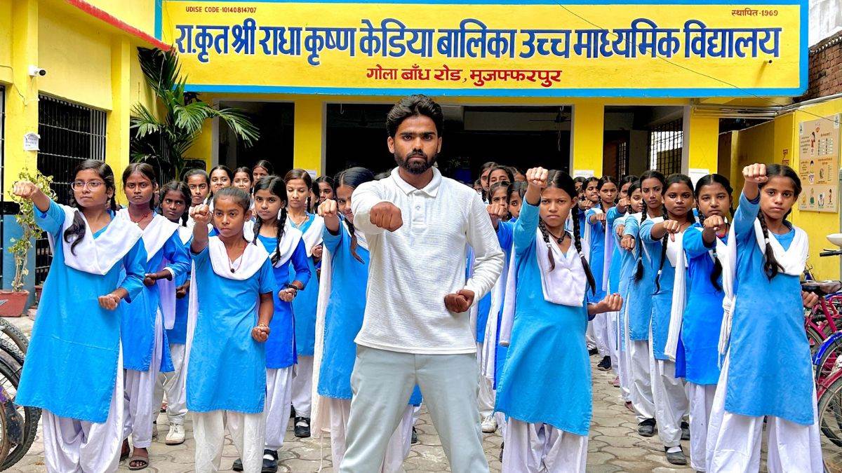 bihar news government school girls are taking training in martial arts for self defense
