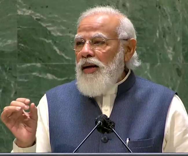संयुक्त राष्ट्र महासभा को संबोधन करते हुए पीएम मोदी