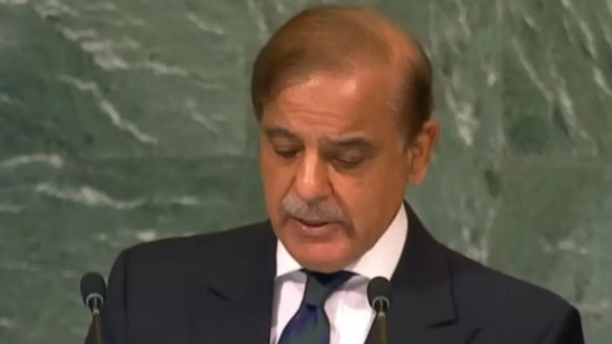 यूएनजीए को संबोधित करते पाकिस्‍तान के पीएम शहबाज शरीफ