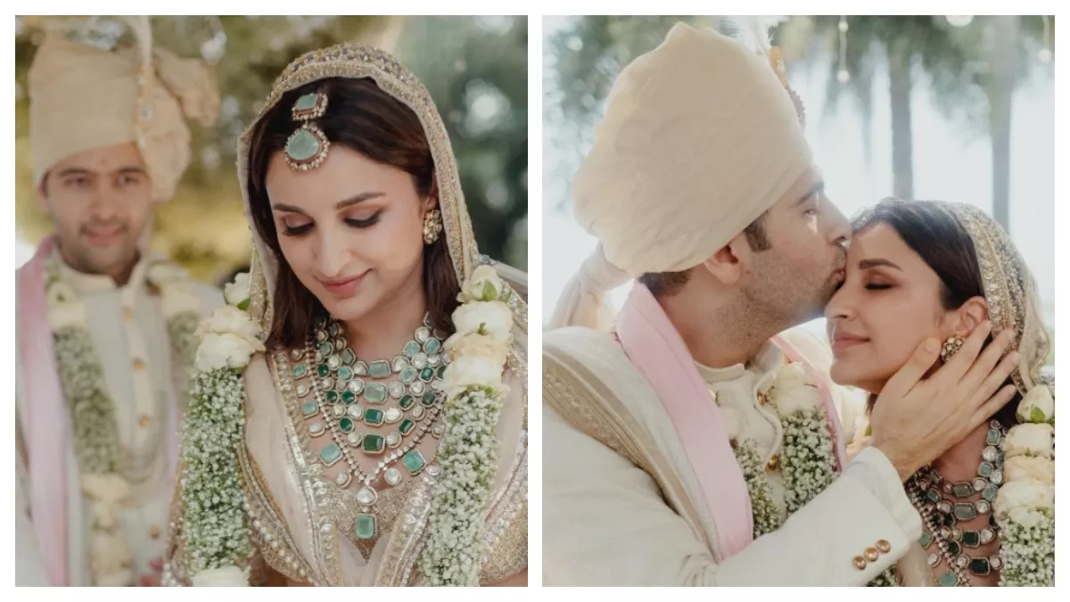 Raghav-Parineeti Wedding Photos: राघव चड्ढा के साथ परी जैसी खूबसूरत लगीं  परिणीति चोपड़ा, सामने आई शादी की फोटो - raghav chadha parineeti chopra  wedding pictures out actress bridal look goes ...