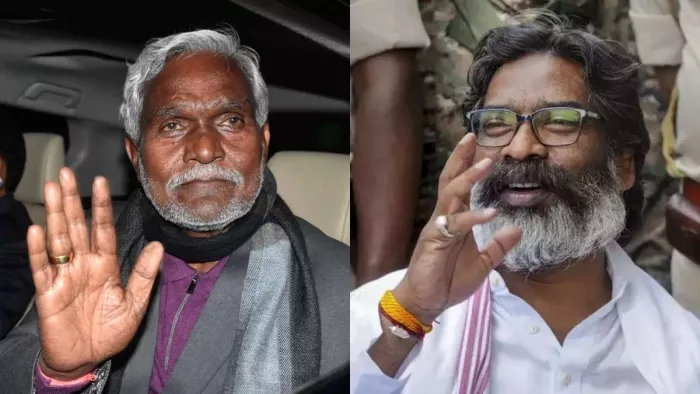 बीजेपी नेता चंपई सोरेन और मुख्यमंत्री हेमंत सोरेन। फाइल फोटो