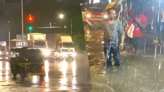 महाराष्ट्र में भारी बारिश हो रही है। (Photo ANI)