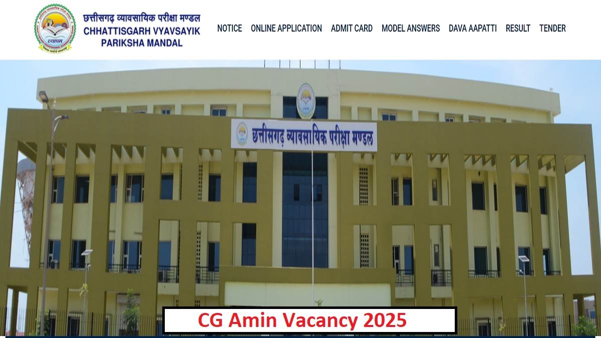 cg amin vacancy 2025 online application starts for chhattisgarh amin recruitment 12th pass candidates can apply