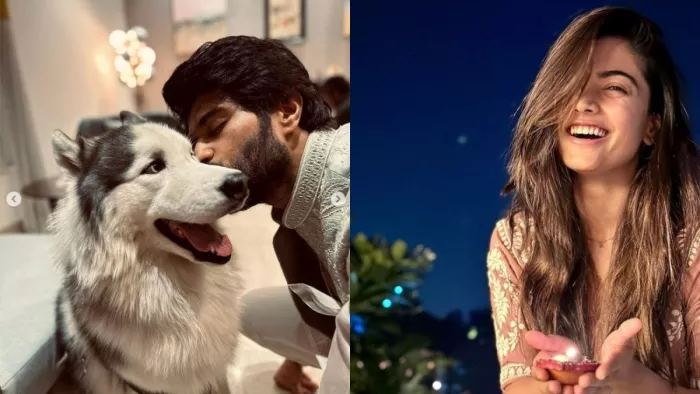 Vijay Deverakonda and Rashmika Mandanna Celebrate Diwali. Photo Credit Rashmika Mandanna and Vijay Deverakonda Instagram