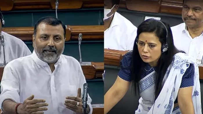 निशिकांत दुबे ने देश की सुरक्षा को लेकर महुआ मोइत्रा से पूछे सवाल।