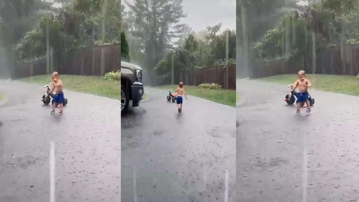Viral Video: बारिश में छोटे बच्चे ने बीच सड़क पर झूमकर किया डांस, लोगों के दिल को पिघला रहा यह वीडियो