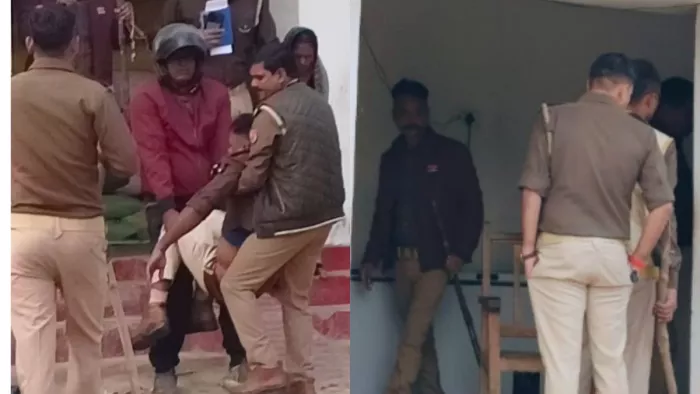 गोरखपुर में पुलिसकर्मियों को बंधक बनाकर पीटा