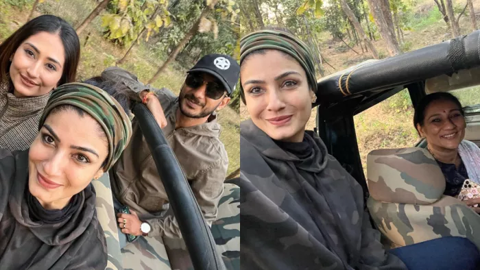 बॉलीवुड एक्ट्रेस रवीना टंडन ने मध्य प्रदेश वन मंत्री की फैमिली के साथ की जंगल सफारी