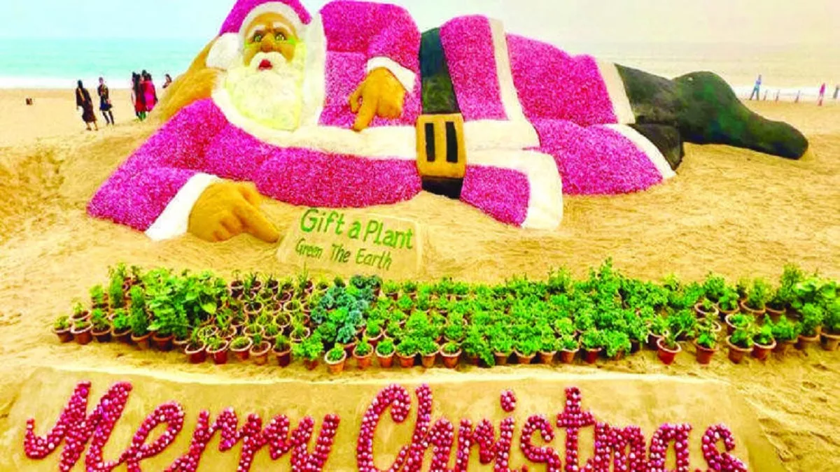 रेत पर सांता क्लॉज की इस तस्वीर ने खींचा सबका ध्यान, सुदर्शन पटनायक ने… - This picture of Santa Claus on the sand caught everyone's attention, Sudarshan Patnaik…