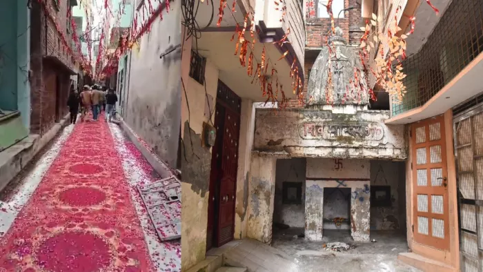 लद्दावाला में शिव मंदिर के लिए मुस्लिमों ने रेड कारपेट बिछाया और पुष्पवर्षा की। जागरण।