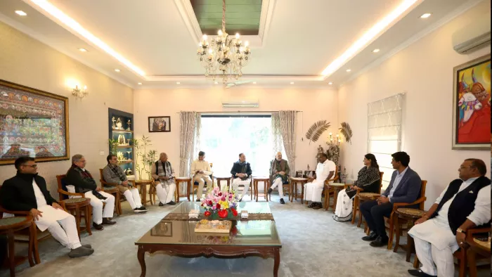 जेपी नड्डा के आवास पर एनडीए की बैठक।