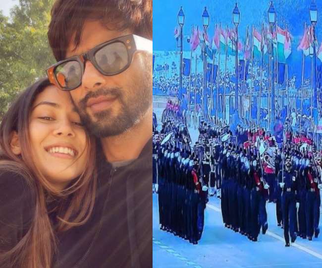 Mira Rajput Kapoor watched Republic Day parade with husband Shahid Kapoor and children.