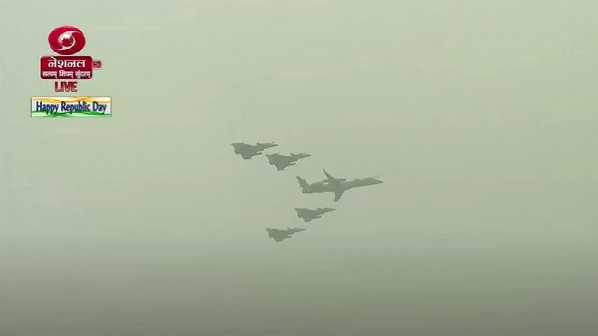 flypast by aircraft during 74th Republic Day celebration