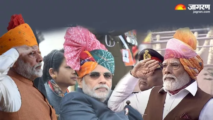 पीले रंग की पगड़ी और सफेद कुर्ता-पजामा नजर आए पीएम मोदी (सोशल मीडिया)