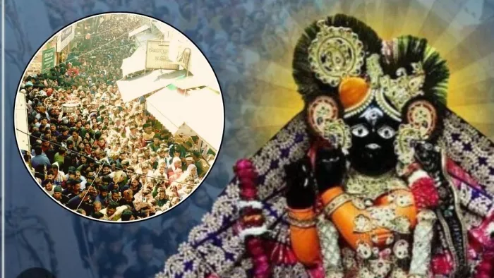 Republic Day पर मथुरा में बांकेबिहारी के दर्शन के लिए भक्तों का लगा तांता। (तस्वीर जागरण)