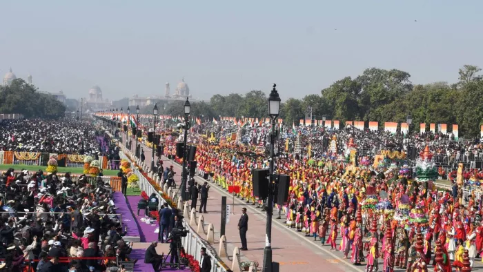 दिल्ली में गणतंत्र दिवस पर मौसम साफ रहा। जागरण फोटो