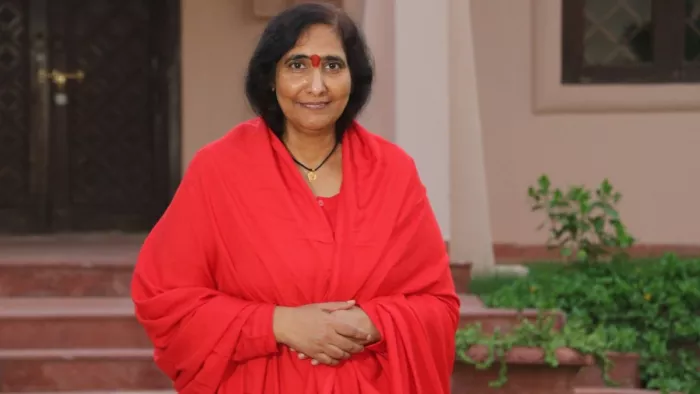 वृंदावन की पद्मभूषण से सम्मानित साध्वी ऋतंभरा। सौजन्य से वात्सल्य ग्राम