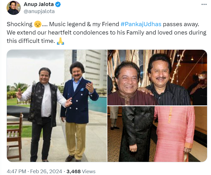 stars tribute Pankaj Udhas