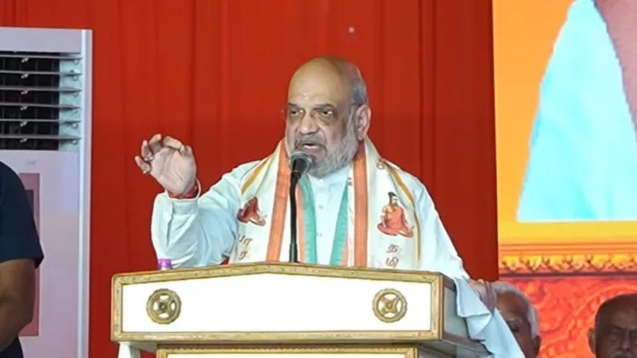 Amit Shah in Tamil Nadu: अमित शाह ने कोयंबटूर में भाजपा के नए कार्यालय का उद्घाटन किया।(फोटो सोर्स: एएनआई)