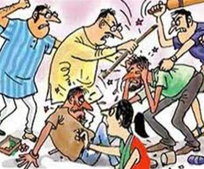 two siders clash over water filling from hand pump in shamli eight injured including three women policemen deployed in village