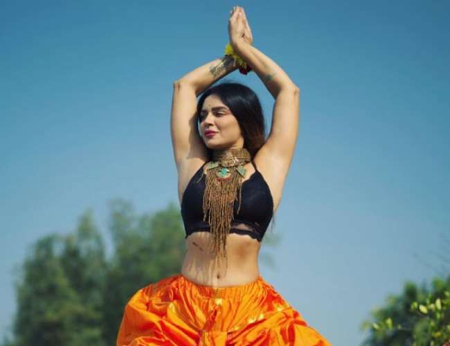 Aashka Goradia strike a Yoga Pose. Photo- Instagram