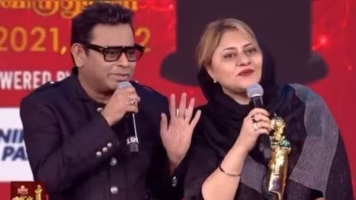 ar rahman asks his wife saira banu not to speak in hindi only speak in tamil video goes viral on social media