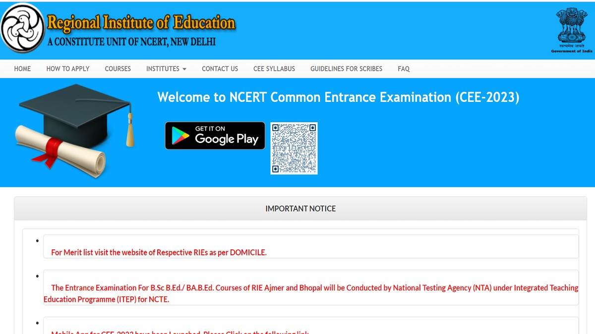 NCERT CEE 2023 शुरू हुई BEd, BScBEd, BABEd, MScEd, BEdMEd और MEd के