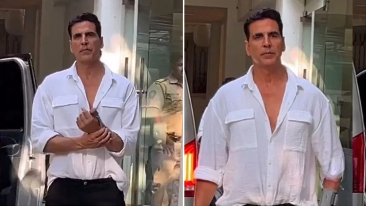 56 साल के Akshay Kumar हुए चोटिल, हाथ में क्रेप बैंडेज बांधे हुए स्पॉट