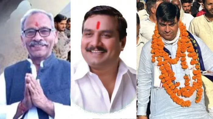 बाएं से रालोद से राजकुमार सांगवान, सपा से अमरपाल शर्मा और बसपा से प्रवीण बंसल मैदान में हैं।
