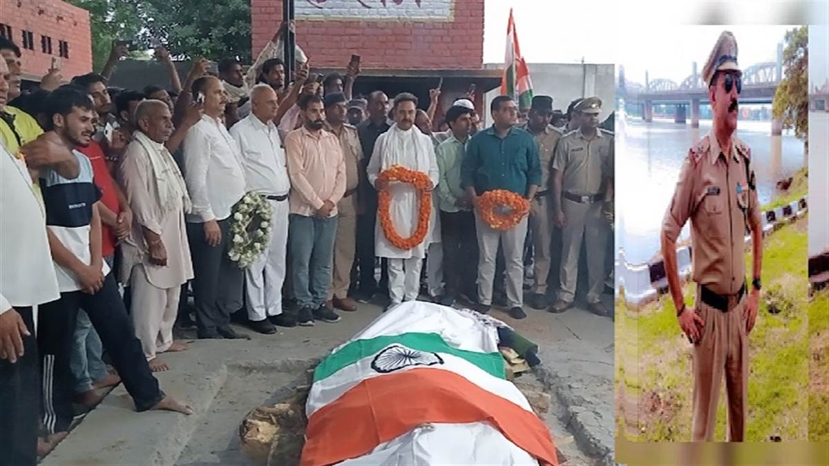 शहीद विनोद धीमान का घरौंडा में किया गया अंतिम संस्कार।