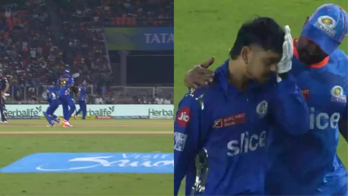 GT vs MI- Ishan Kishan को किया MI के गेंदबाज ने ही घायल, आंख पर लगी गंभीर चोट, कीपिंग छोड़ लौटे ड्रेसिंग रूम
